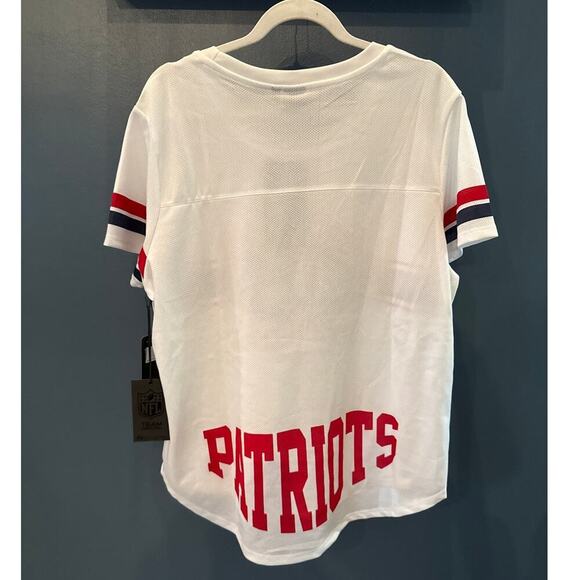 New England Patriots Womens Graphic Mesh Jersey Top XL NFL Apparel Fan NEW - Picture 2 of 10